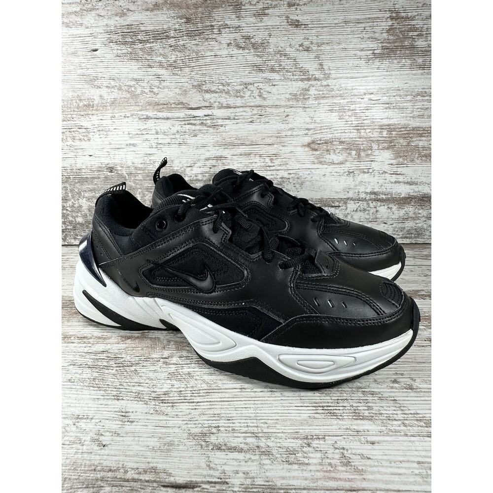 Men's Nike M2K Tekno Black Leather Trainers Sz 9 Athletic Gym